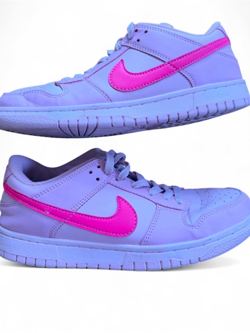 Nike Pink High-Top Sneakers with Hot Pink Swoosh